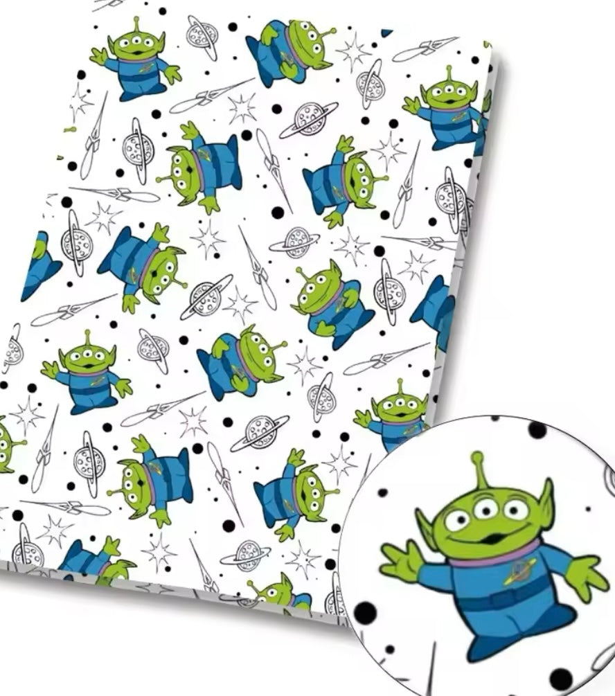 Toy Story Aliens polyCotton Fabric Half Yard (18” x 55”)