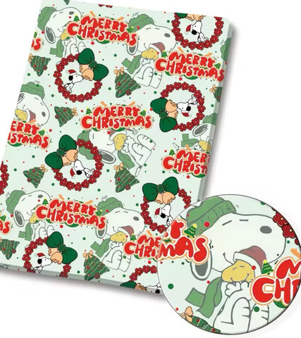 Snoopy Christmas polyCotton Fabric Half Yard (18” x 55”)