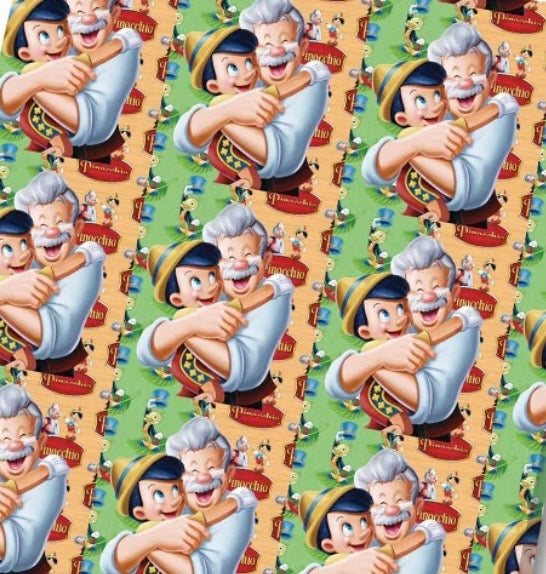 Disney Pinocchio Geppetto Character Polycotton Fabric - Half Yard (18” x 55”) 80112
