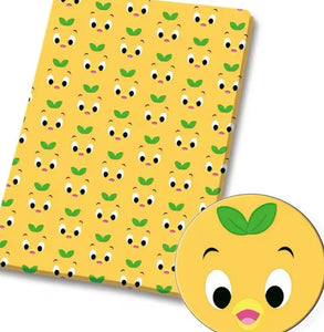 Orange Bird Polycotton Fabric Half Yard (18” x 50”)