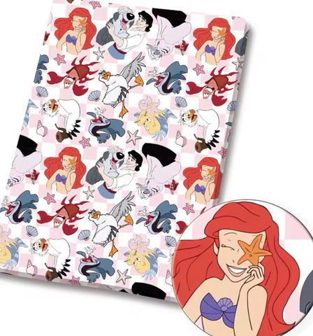 Little Mermaid polyCotton Fabric Half Yard (18” x 55”)