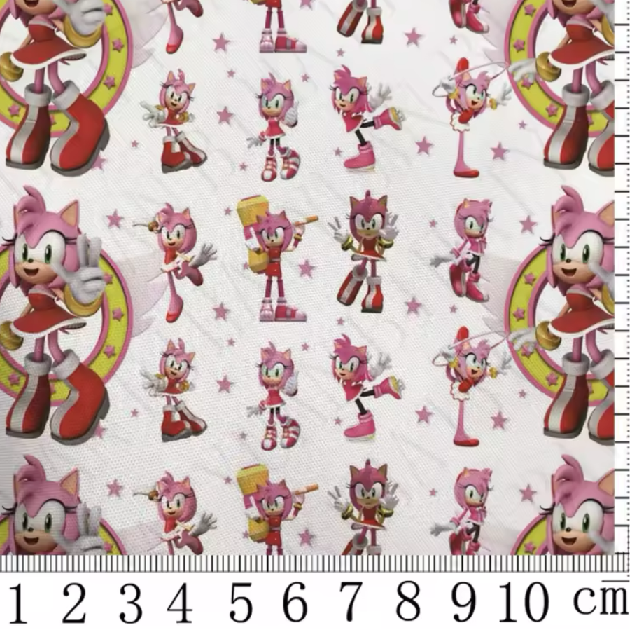 Sonic Amy Rose PolyCotton Fabric Half Yard (18” x 55”)