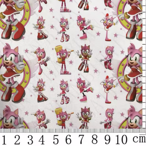 Sonic Amy Rose PolyCotton Fabric Half Yard (18” x 55”)
