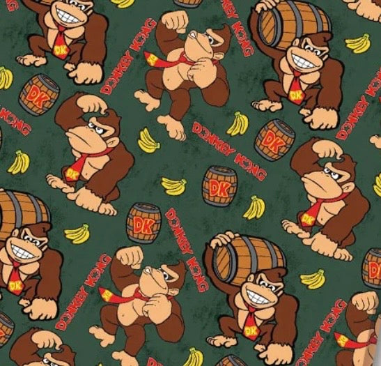 Super Mario Donkey Kong game Polycotton Fabric - Half Yard (18” x 55”) 34436