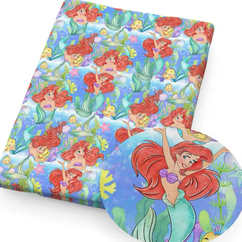 Little Mermaid polyCotton Fabric Half Yard (18” x 55”)
