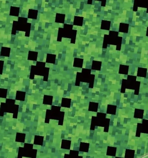 Minecraft Pixel Blocks game Creeper TNT Character Polycotton Fabric - Half Yard (18” x 55”) 9503