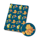 Retro Orange Cartoon Cat Polycotton Fabric -  Half Yard (18” x 55”) 5465