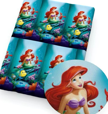 Little Mermaid polyCotton Fabric Half Yard (18” x 55”)