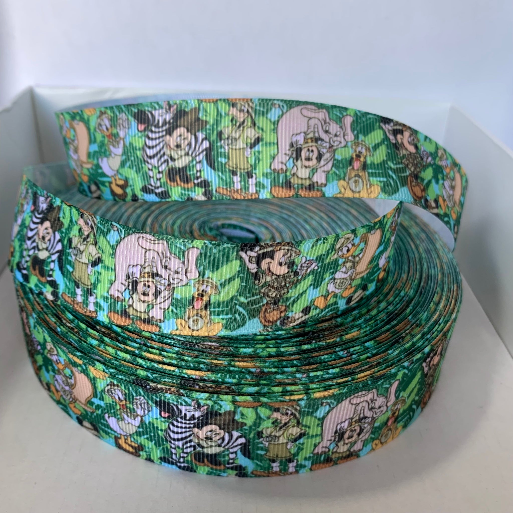 Jungle Safari Mickey and Minnie Grosgrain Ribbon