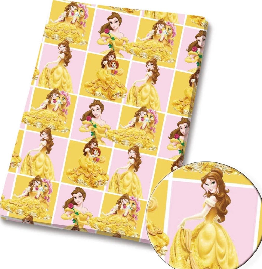 Disney Princess Belle Beauty and the Beast Polycotton Fabric - Half Yard (18” x 55”) 80167
