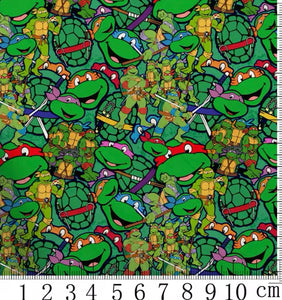 Teenage Turtles PolyCotton Fabric Half Yard (18” x 55”)