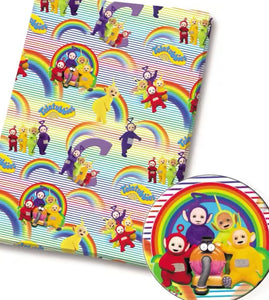 Teletubbies Rainbow Polycotton Fabric Half Yard (18” x 50”)