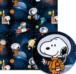 Spaceman Snoopy polyCotton Fabric Half Yard (18” x 55”)