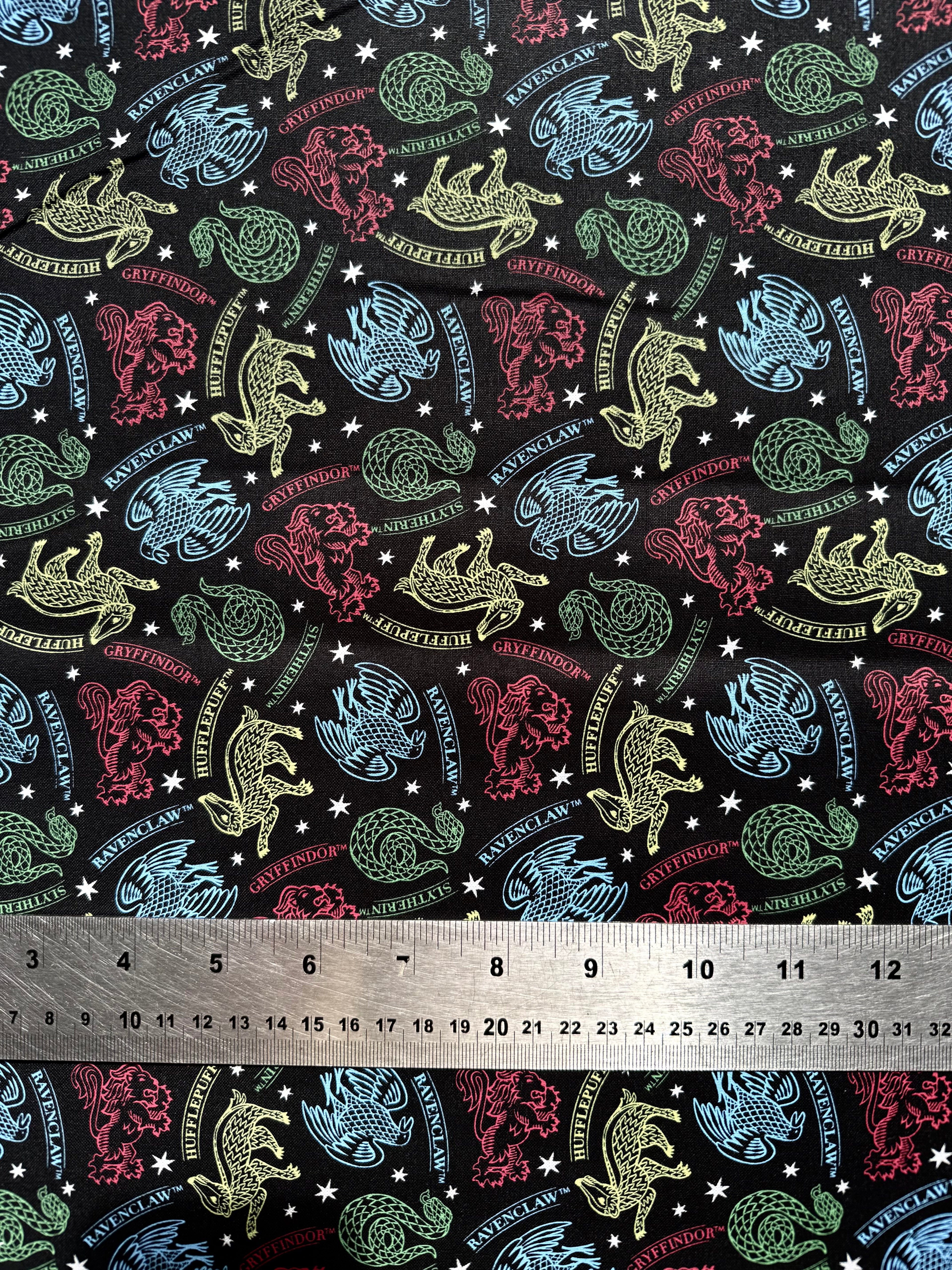 Harry Potter Hogwarts Cotton Fabric - Half Yard (18” x 55”)