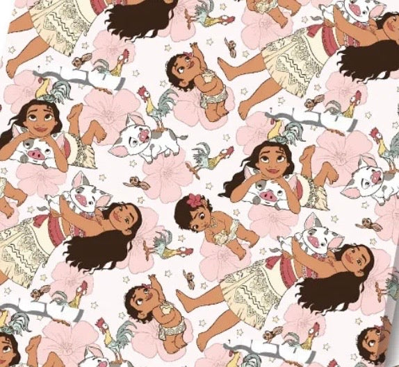 Disney Princess Moana Maui Polycotton Fabric - Half Yard (18” x 55”) 86099