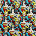 DC Comics Wonder Woman Supergirl Cotton Fabric - Half Yard (18” x 55”)