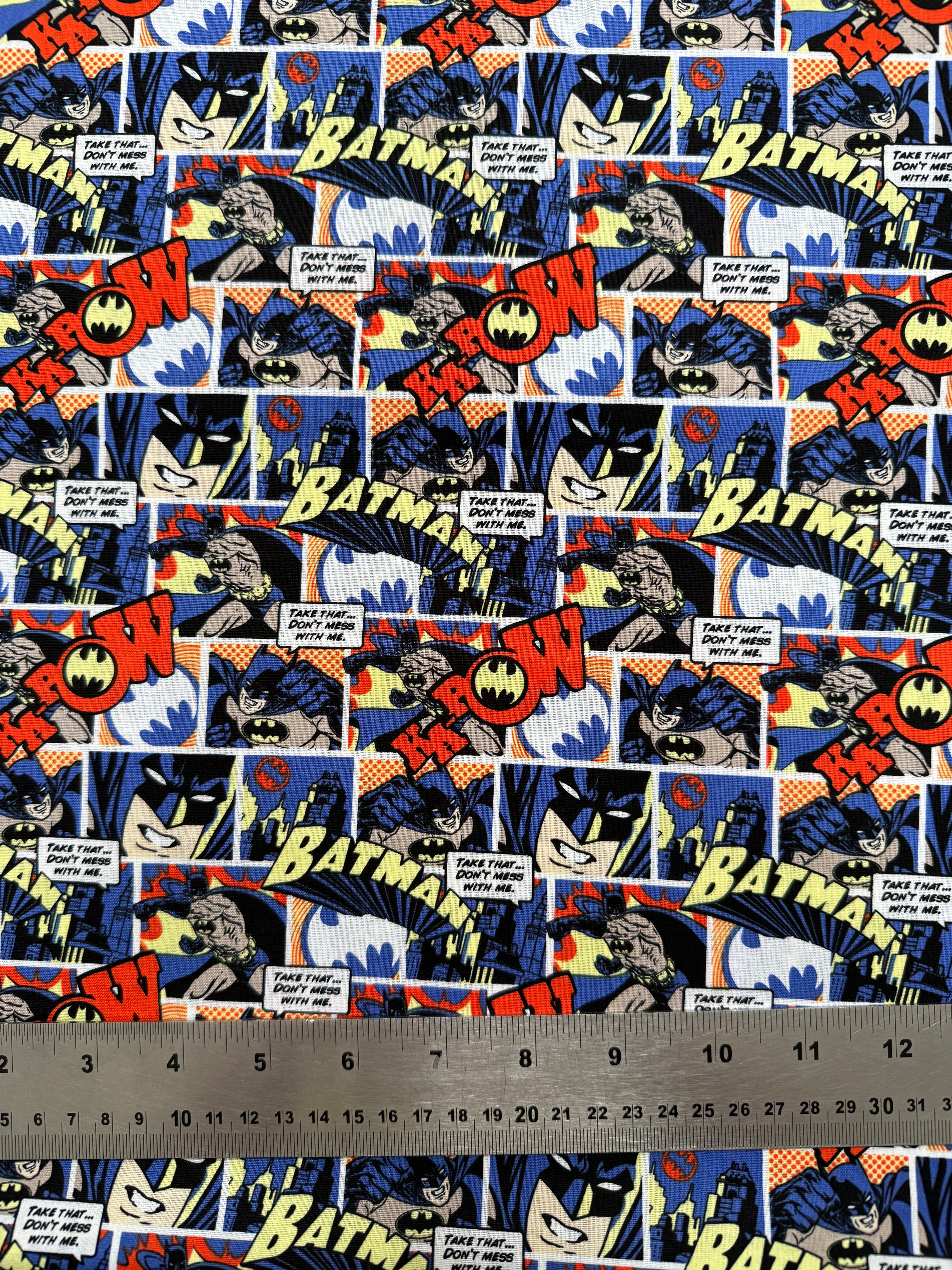 DC Comic Batman Superhero Cotton Fabric - Half Yard (18” x 55”)