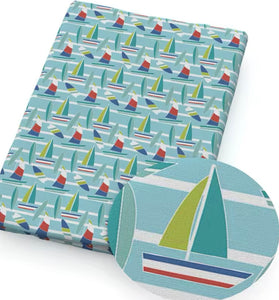 Sailboat polyCotton Fabric Half Yard (18” x 55”)