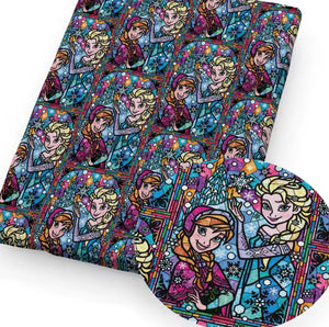 Frozen Stained Glass polyCotton Fabric Half Yard (18” x 55”)