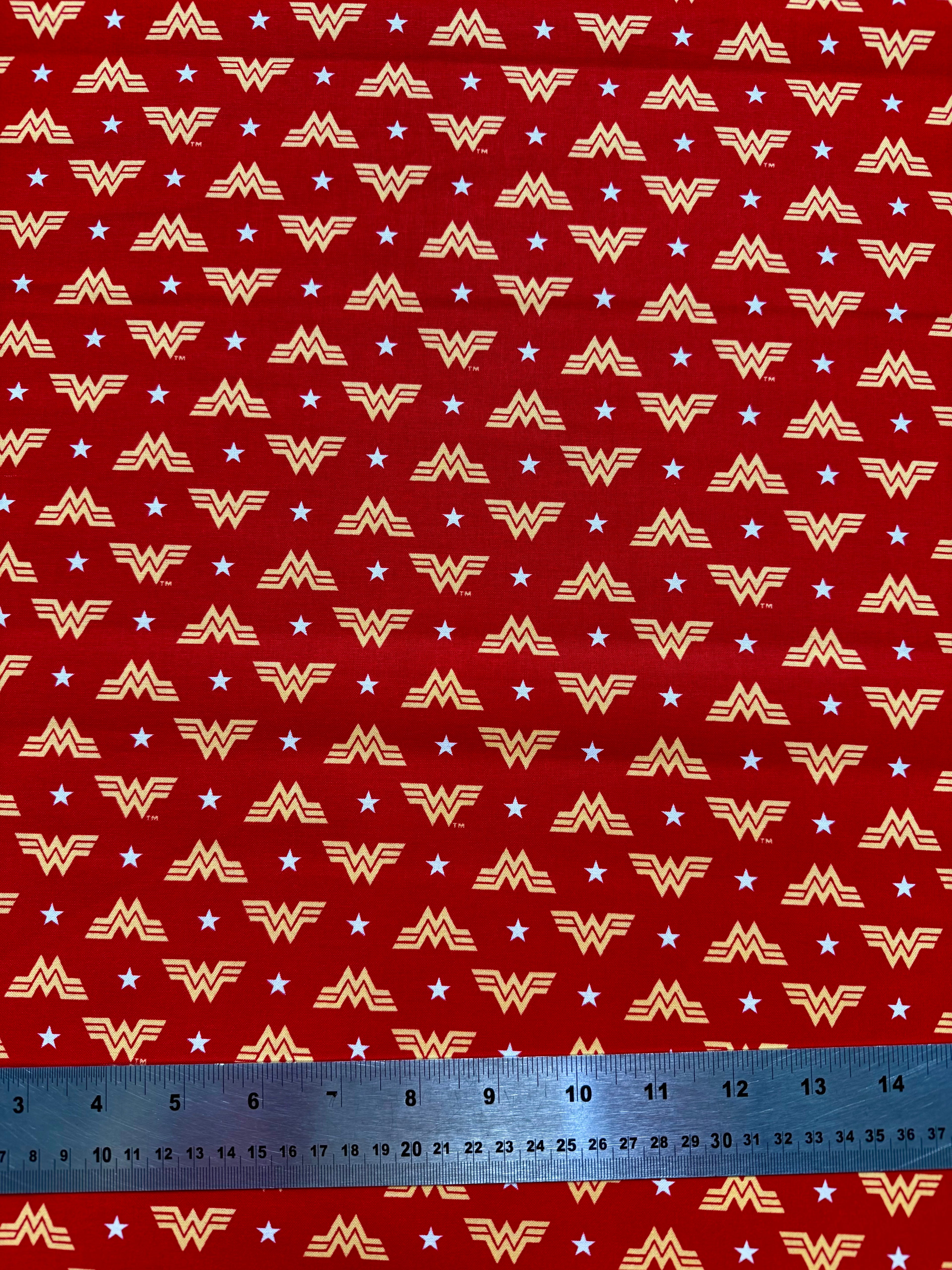 DC Comics Wonder Woman Cotton Fabric - Half Yard (18” x 55”)