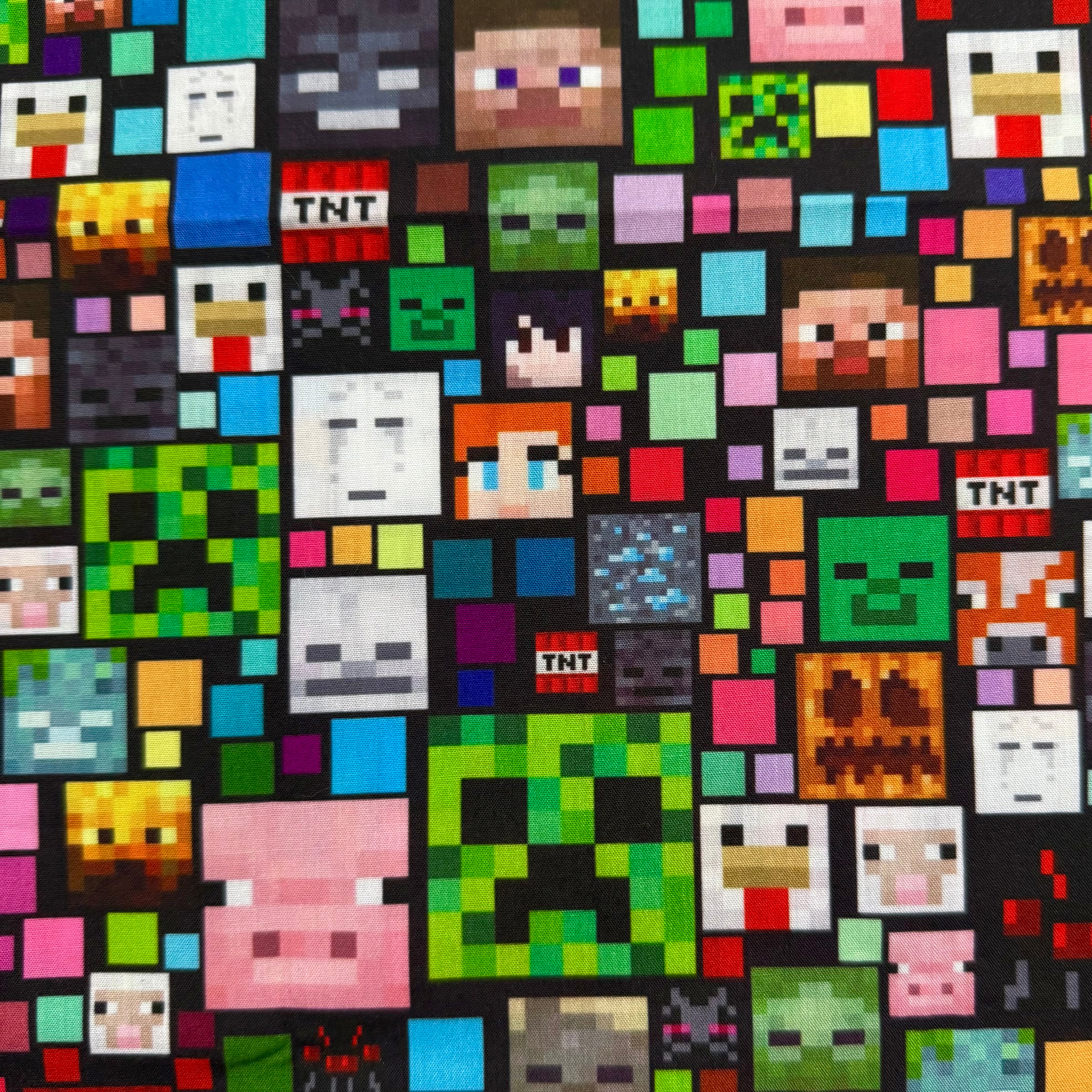 Pixel Blocks game Polycotton Fabric - Half Yard (18” x 55”) 9505