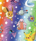 Rainbow Pokemon Mudkip Lickitung Pikachu Eevee character Polycotton Fabric - Half Yard (18” x 55”) 13475