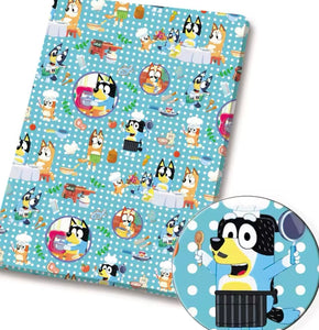 Bluey polyCotton Fabric Half Yard (18” x 55”)