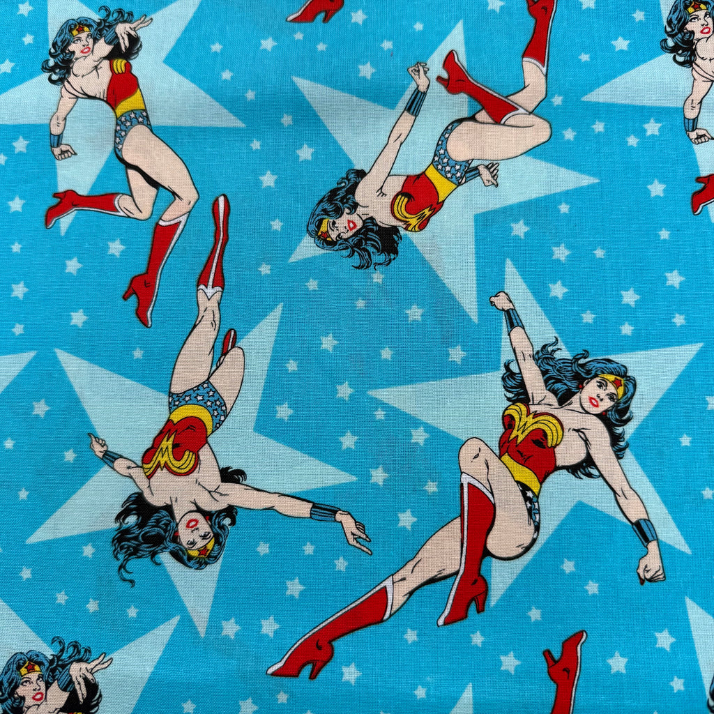 DC Comics Wonder Woman Cotton Fabric - Half Yard (18” x 55”)