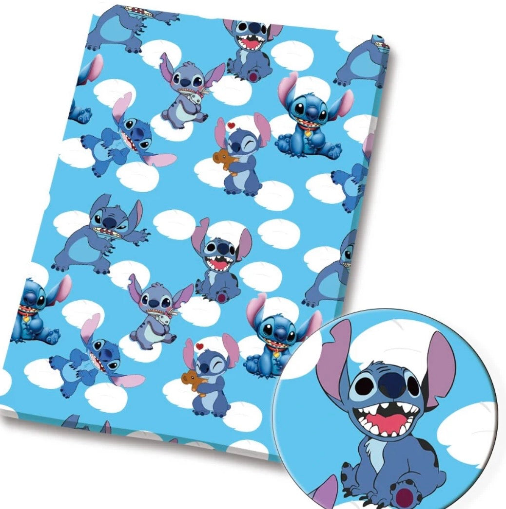 Disney Stitch Alien character Polycotton Fabric - Half Yard (18” x 55”) 26910
