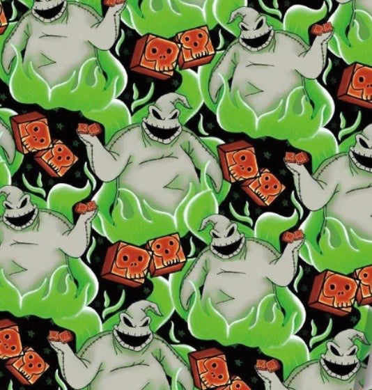 Disney Nightmare Before Christmas Oogie Boogie Halloween Polycotton Fabric - Half Yard (18” x 55”) 500203