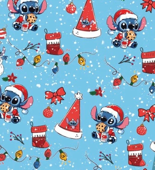 Disney Stitch Alien Christmas Polycotton fabric - Half Yard (18” x 55”) 41710
