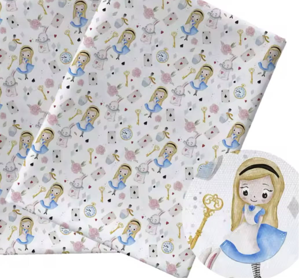 Alice in Wonderland polyCotton Fabric Half Yard (18” x 55”)