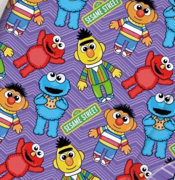 Sesame Street Muppets Elmo Big Bird Character Polycotton Fabric - Half Yard (18” x 55”) 44296