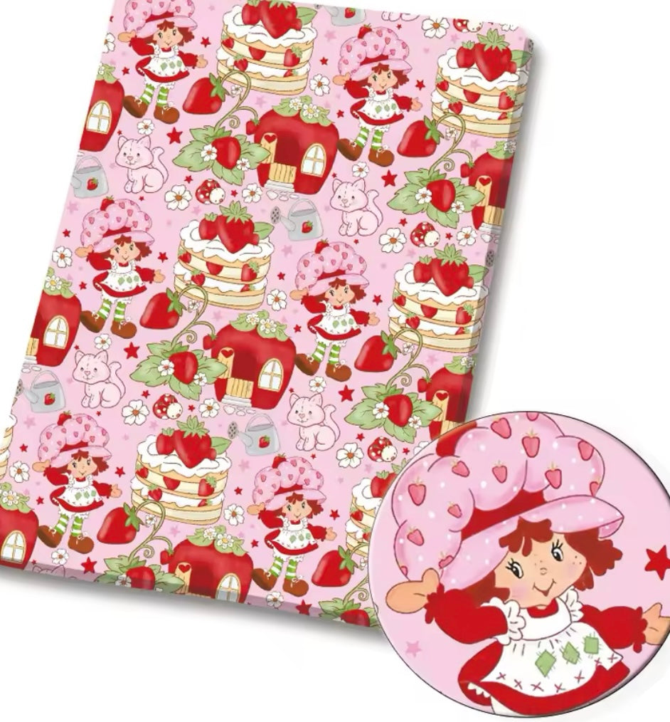 Strawberry Shortcake polyCotton Fabric Half Yard (18” x 55”)