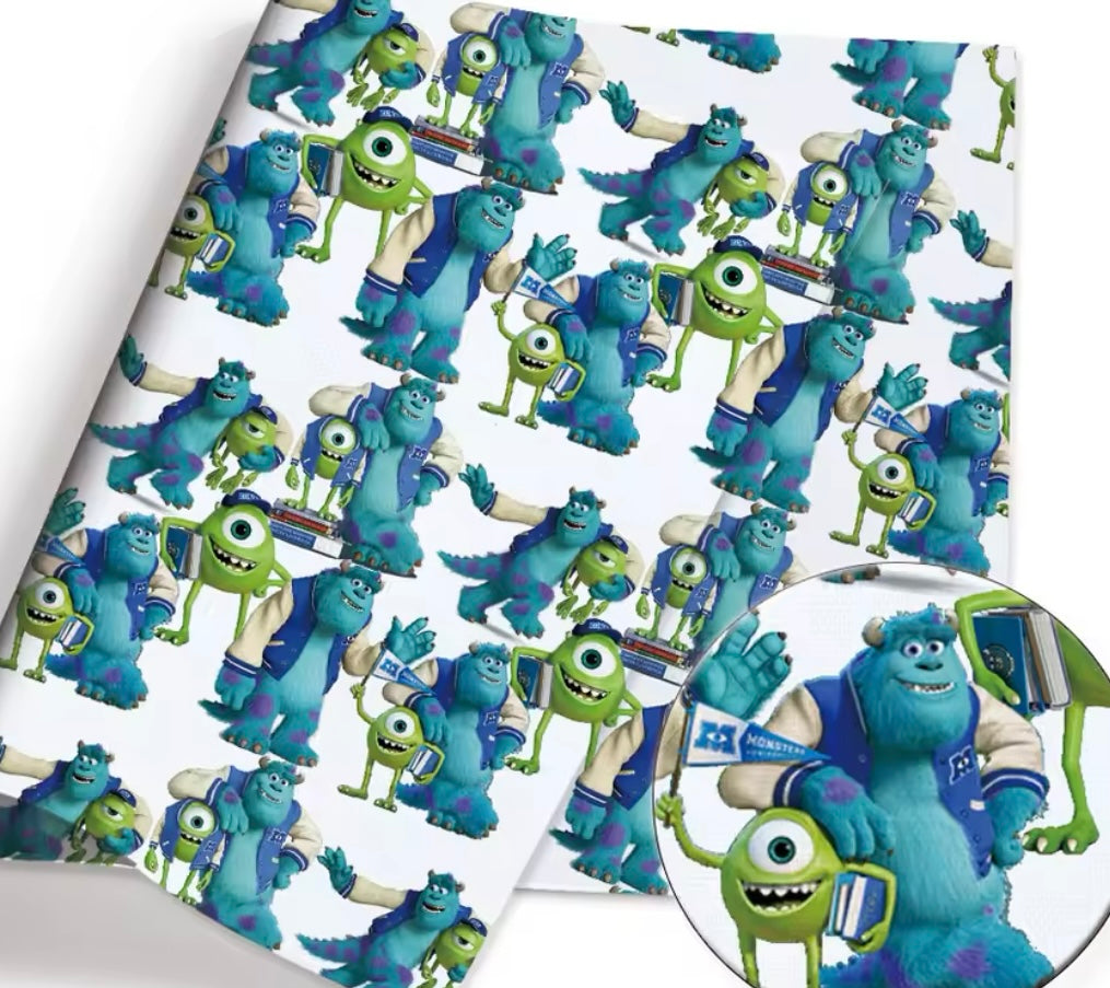 Monsters University PolyCotton Fabric Half Yard (18” x 55”)