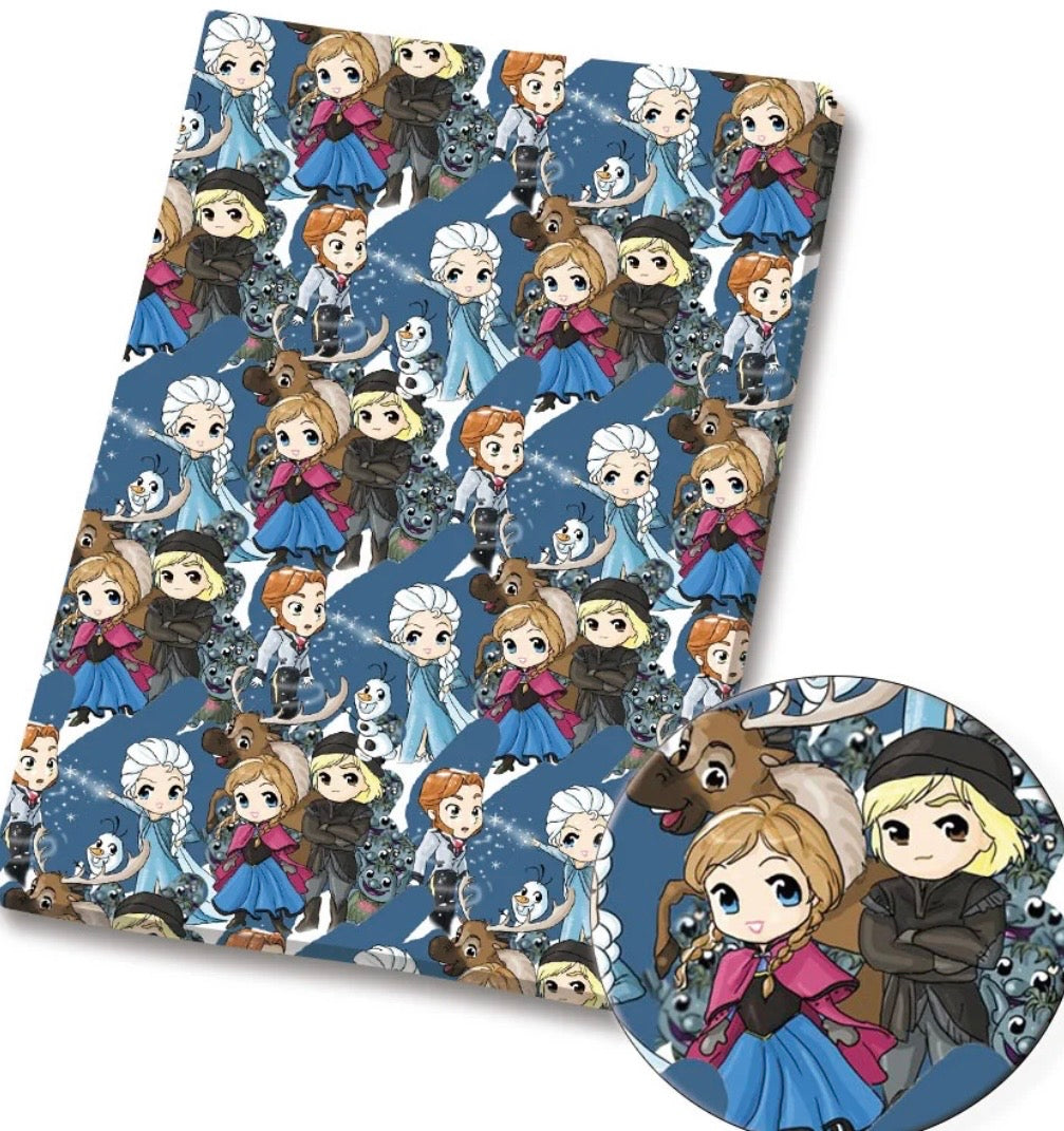 Disney Frozen Princess Anna Elsa Olaf Polycotton Fabric - Half Yard (18” x 55”) 80172