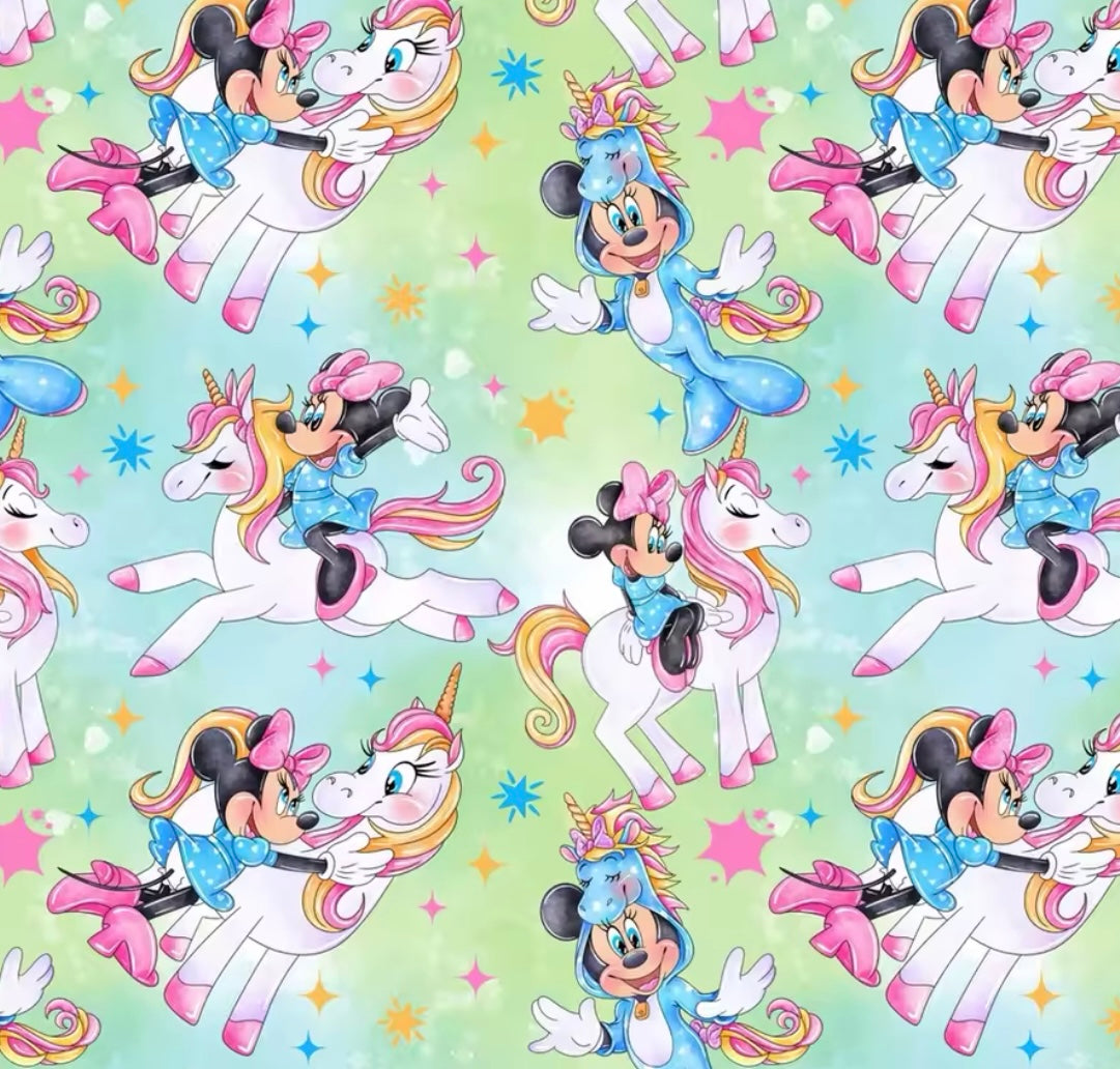 Minnie Mouse unicorn polyCotton Fabric Half Yard (18” x 55”)