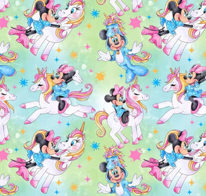 Minnie Mouse unicorn polyCotton Fabric Half Yard (18” x 55”)