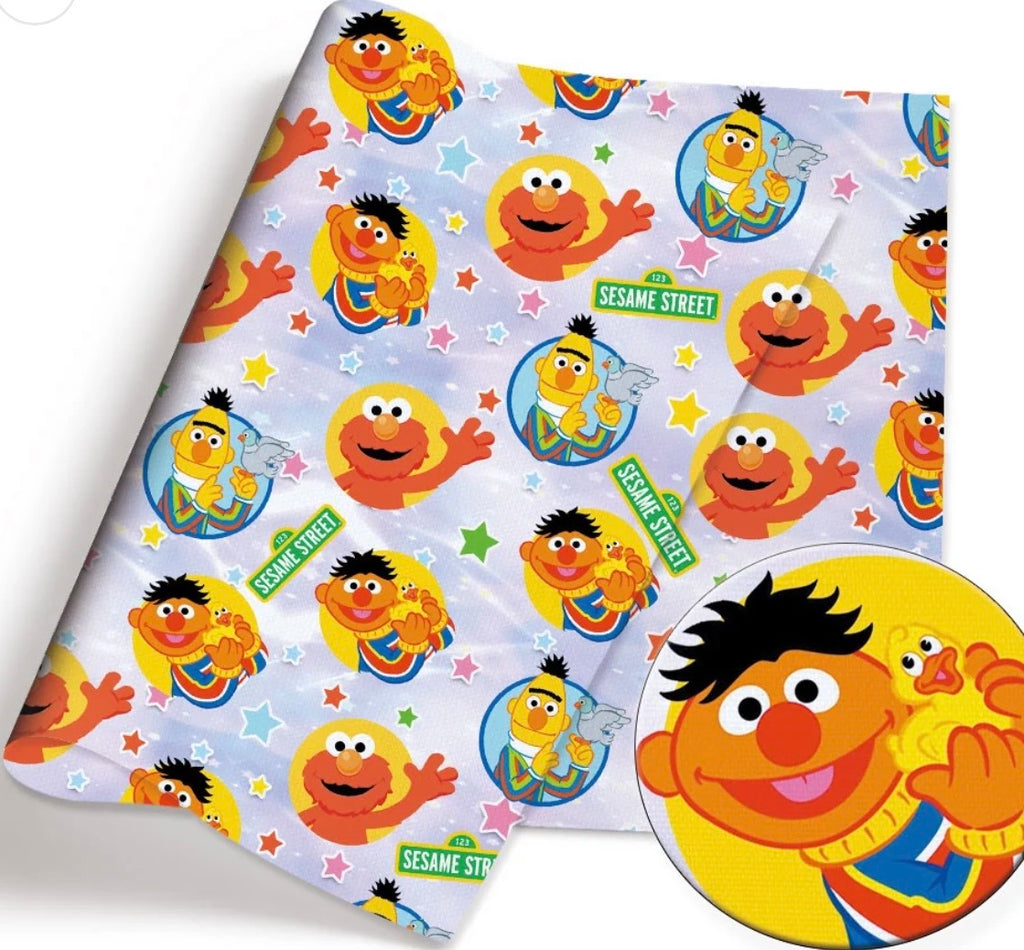 Sesame Street Muppets Elmo Bert Ernie Character Polycotton Fabric - Half Yard (18” x 55”) 11717
