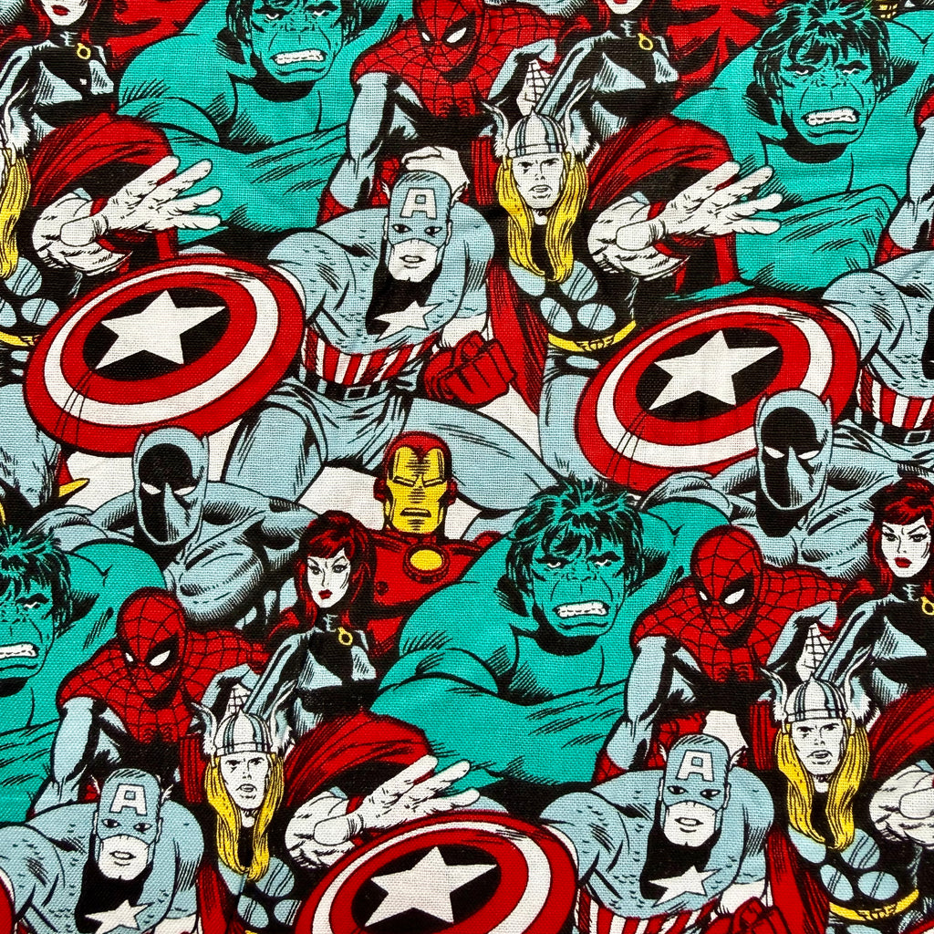 Marvel Avengers Superhero Cotton Fabric - Half Yard (18” x 55”)