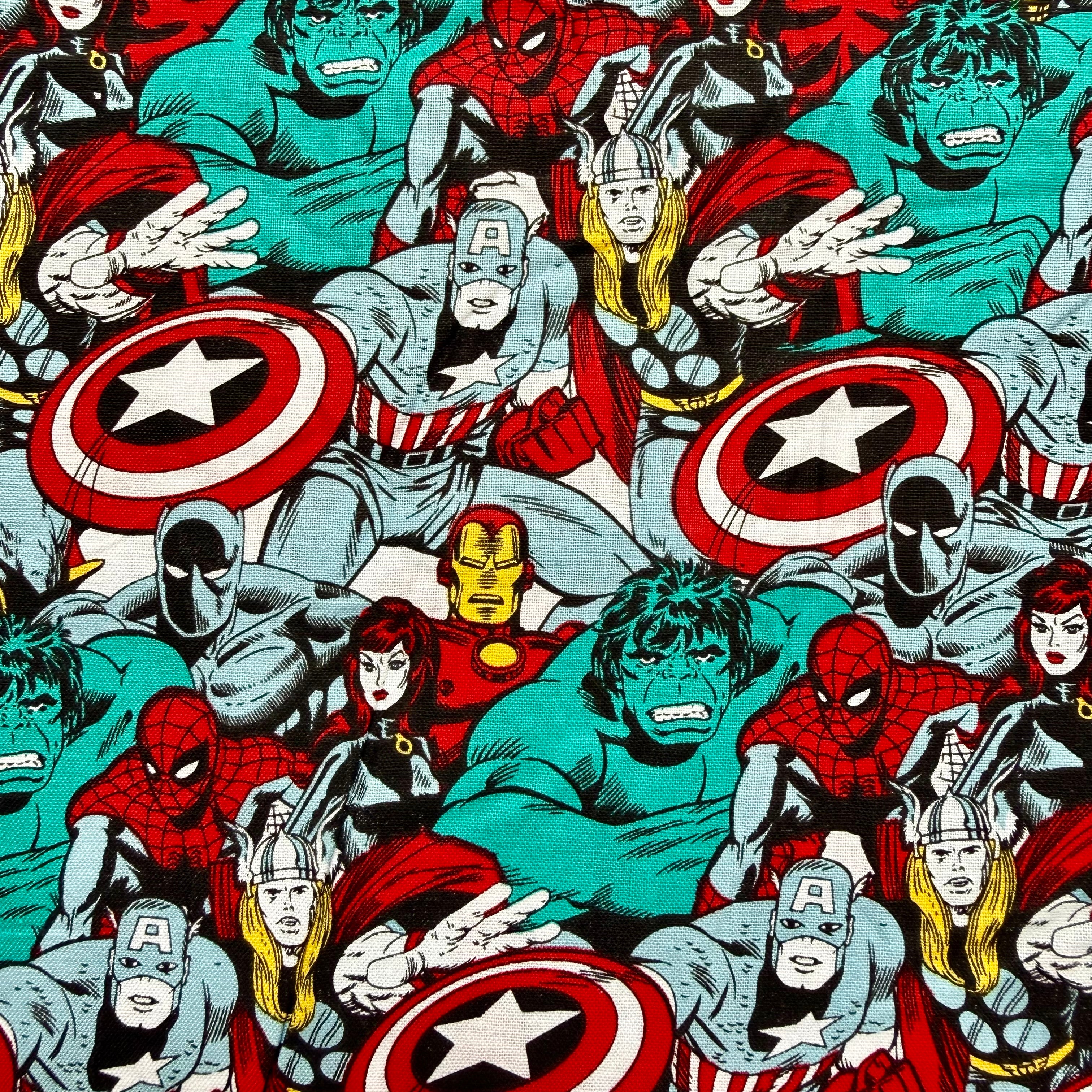 Marvel Avengers Superhero Cotton Fabric - Half Yard (18” x 55”)