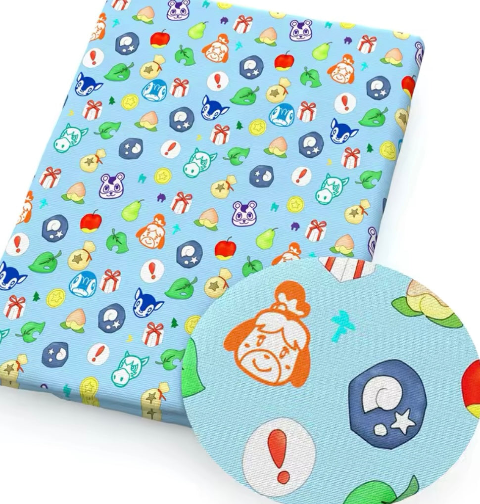 Animal Crossing Cotton Fabric Half Yard (18” x 55”)