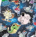 Pokemon Meowth Jigglypuff character Polycotton Fabric - Half Yard (18” x 55”) 13476