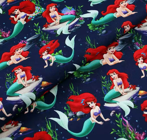 Little Mermaid polyCotton Fabric Half Yard (18” x 55”)