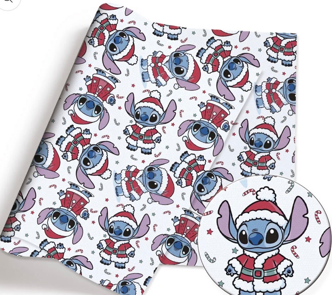 Disney Stitch Alien Christmas Polycotton fabric - Half Yard (18” x 55”) 44238