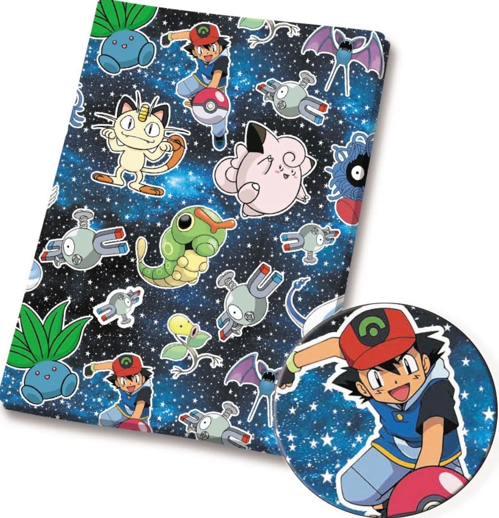 Pokemon Meowth Jigglypuff character Polycotton Fabric - Half Yard (18” x 55”) 13476