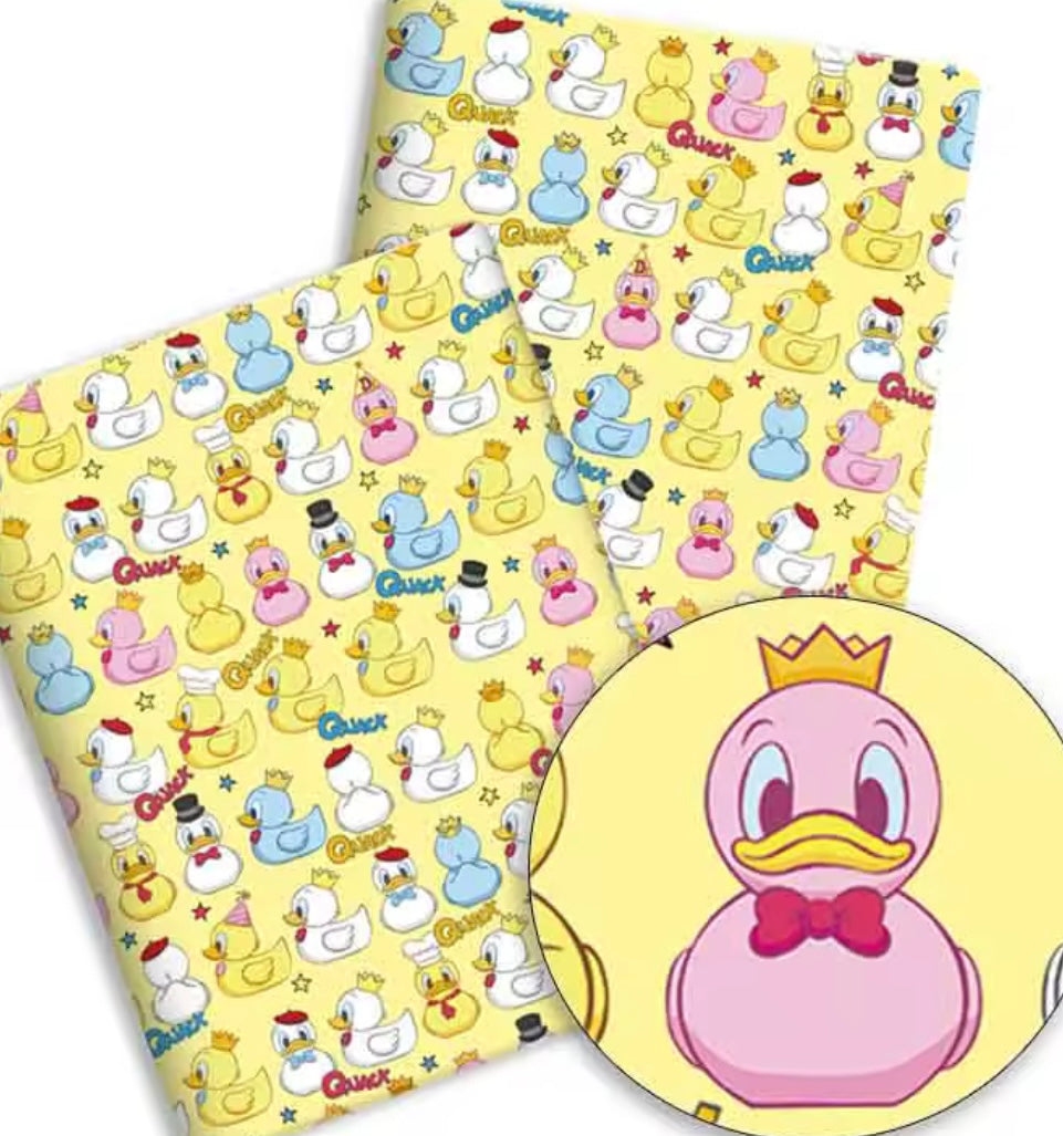 Rubber duck polyCotton Fabric Half Yard (18” x 55”)