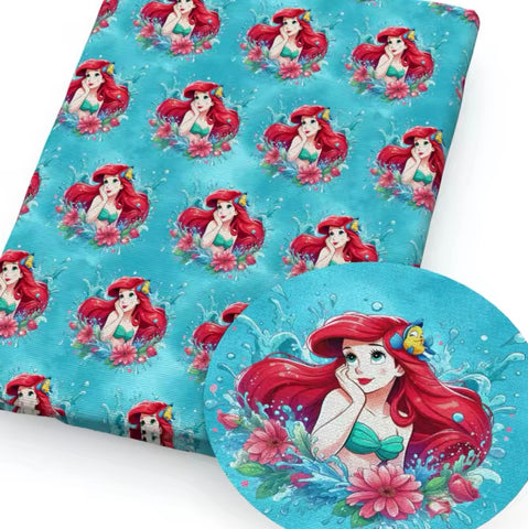 Little Mermaid polyCotton Fabric Half Yard (18” x 55”)