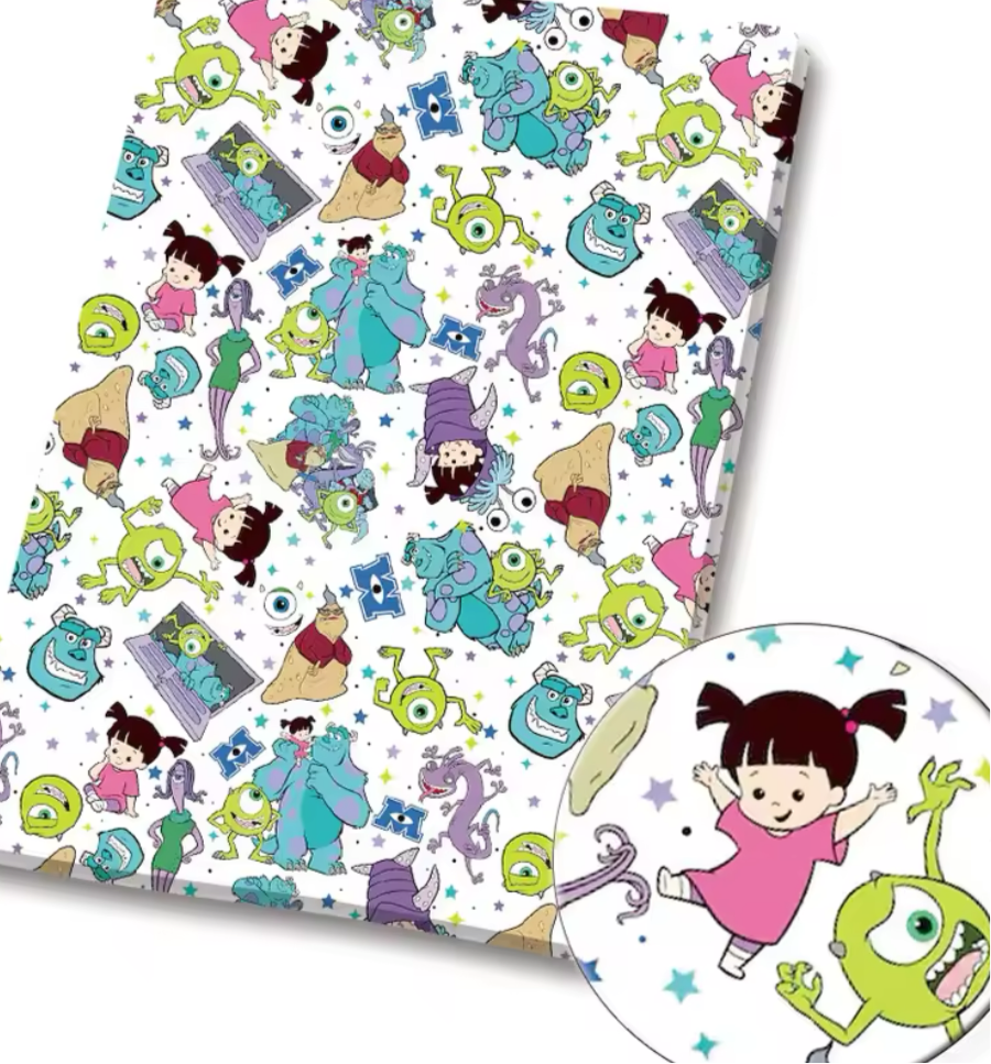 Monsters Inc PolyCotton Fabric Half Yard (18” x 55”)