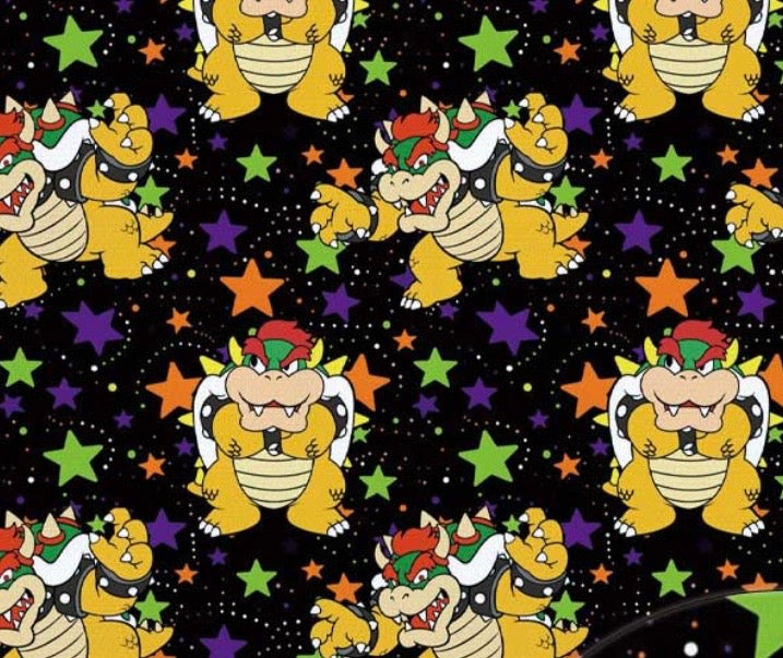 Super Mario Bowser game Polycotton Fabric - Half Yard (18” x 55”) 34451